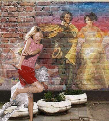 девушку облили обрызгала машина